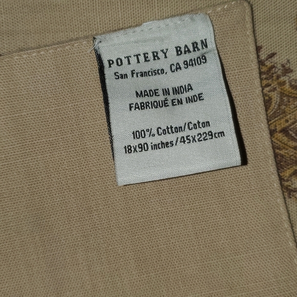 Pottery Barn Table Runner 18X92 Gold Cotton Beautiful - Picture 8 of 8